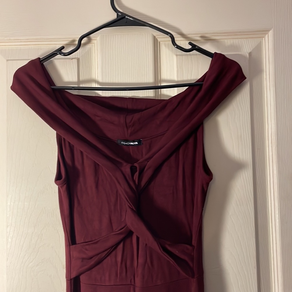 Burgundy jumpsuit